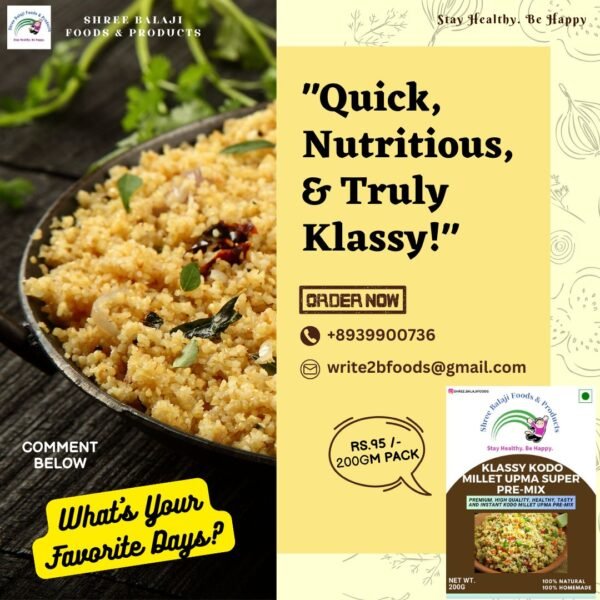 Klassy Kodo Millet Upma Super Pre-Mix