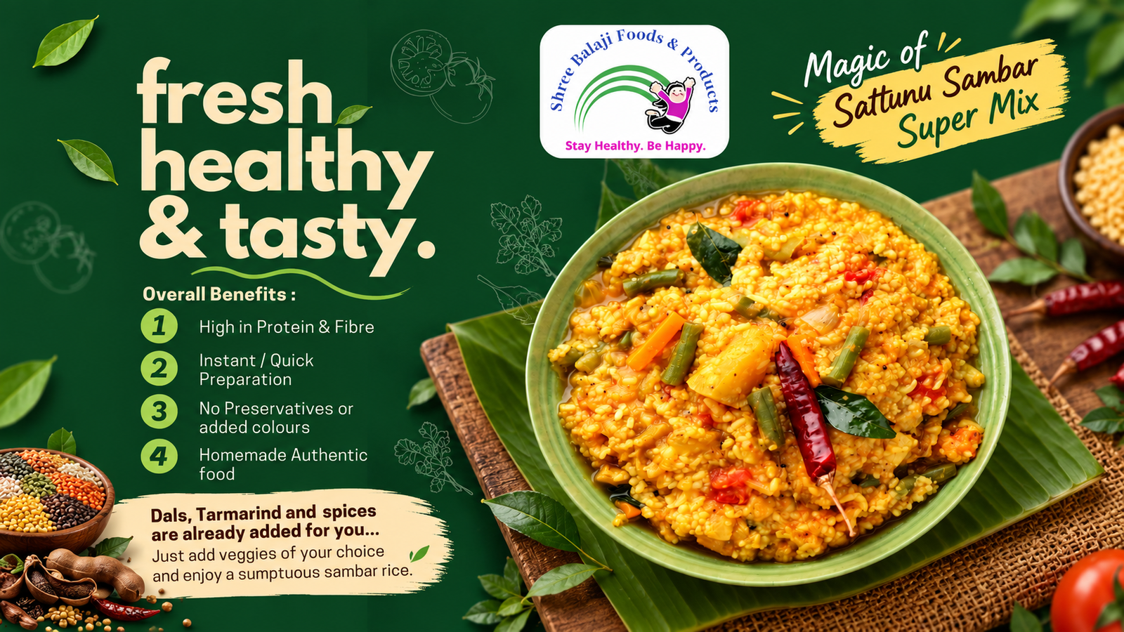 Fresh, Healthy Sambar Rice Magic